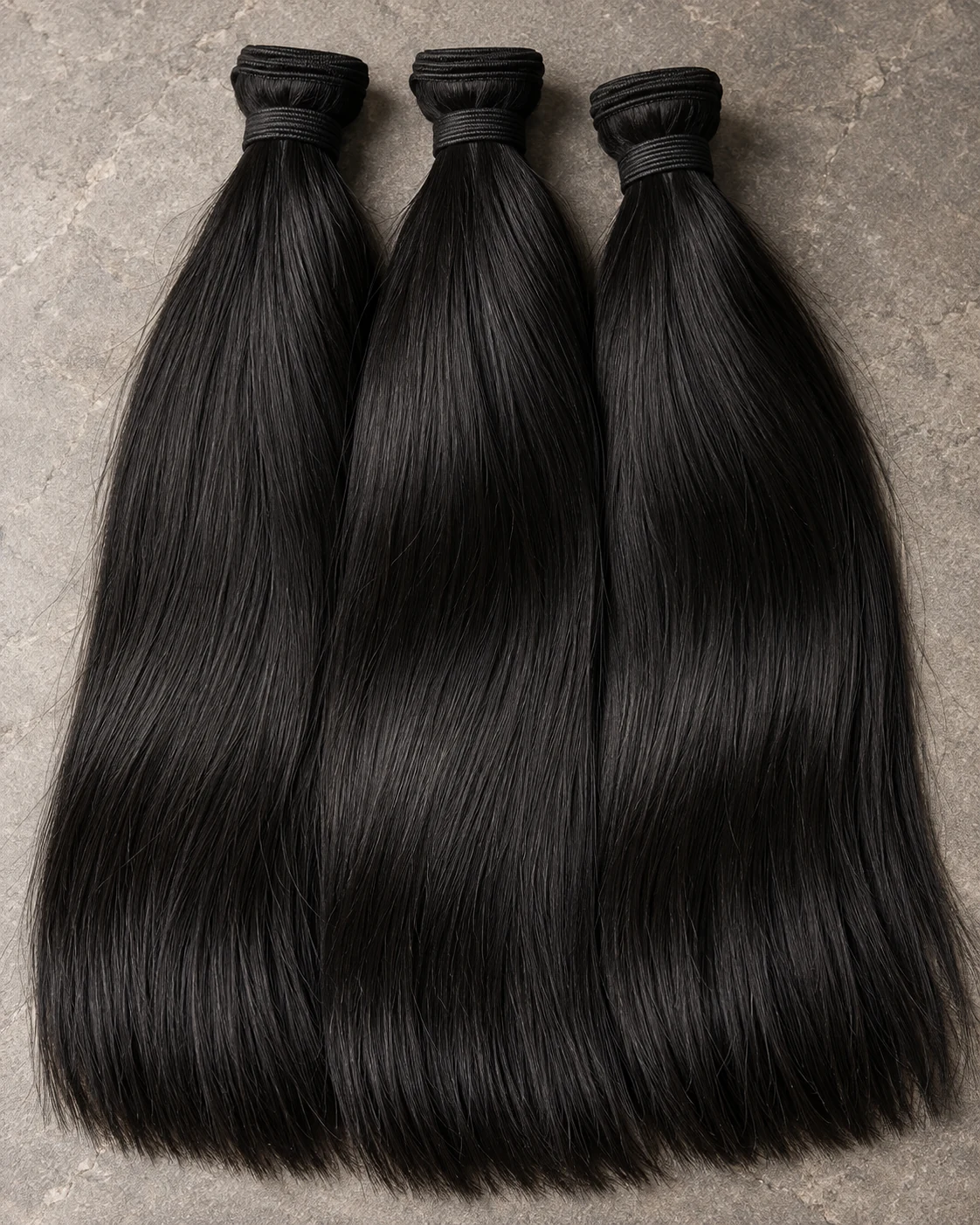 Illustrative straight hair bundles